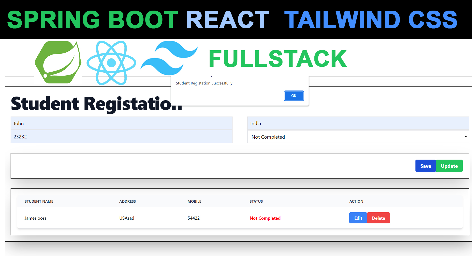 Spring Boot React Tailwind Css Fullstack Tutusfunny