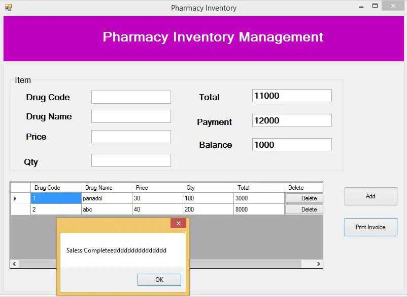 Pharmacy Inventory Management System C#.Net - Tutusfunny