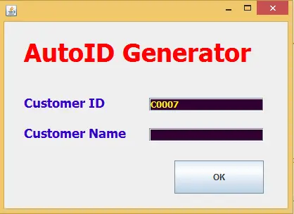 Auto no generator using java mysql - Tutusfunny