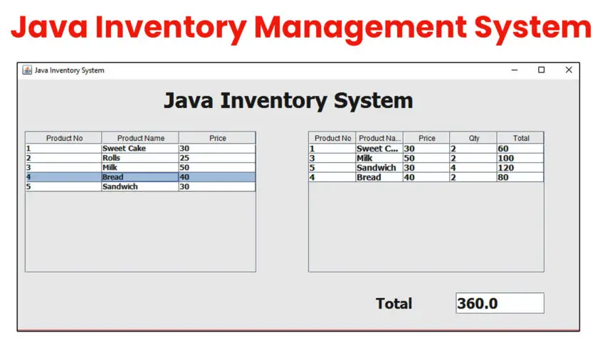 stock management system in java