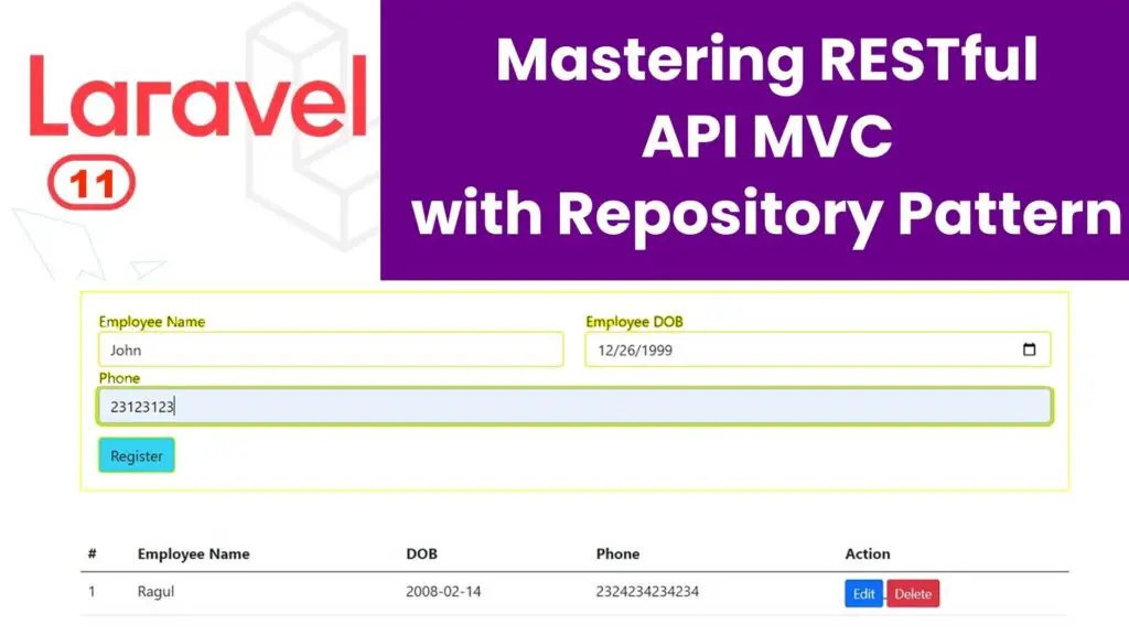 Laravel 11 Crud Mastering Restful Api Mvc With Repository Pattern 